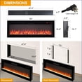 thumbnail image 6 of Electric Fireplaces 50'' WiFi-Enabled Heater, Wall-Mounted/Recessed In-Wall | Tempered Glass+Sheet Metal | Vent Free, 6 of 12