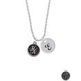 thumbnail image 2 of Delight Jewelry Silvertone Medical Caduceus Seal - Rx Silvertone Script Initial Disc - E - Charm Necklace, 20"+3", 2 of 4