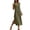 v#93Army Green406, variant on Womens Dresses Solid Color Short Sleeve V-Neck Henley Buttons With Side Slit Design Ankle-Length Slim Fit Soft Fabric For Summer Beach Leisure Dress,Red,Xxl