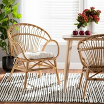 bali & pari Benicia Rattan BOHO Dining Chair, Natural Brown