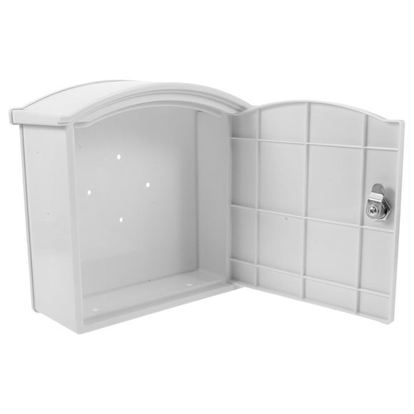 OUNONA 1Pack Hanging Mailbox Lockable Plastic White for Garden Use
