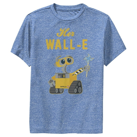 Boy's Wall-E Valentine's Day Her Wall-E Performance Graphic Tee Royal Blue Heather X Large