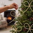 thumbnail image 6 of Christmas Bow Ornaments Christmas Metal Bow Ornaments for Christmas Tree Xmas Tree Hanging Decor, 6 of 8