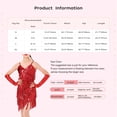thumbnail image 5 of ranrann Kids Girls Sequins Latin Salsa Tango Ballet Tassel Dress Themed Party Performance Competition Hot Pink 8-10, 5 of 5