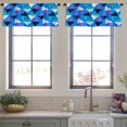 thumbnail image 3 of LALILO Kitchen Curtain Valance Grunge With Bold Triangles Rod Pocket Window Curtain 52"x 18" Set of 2, 3 of 5