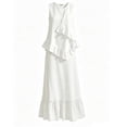 thumbnail image 2 of Favoffer Women's Linen Two Piece Beach Set Sleeveless Ruffle Tank Top Long Maxi Skirt Boho Casual Outfit Lightweight Summer Dress Set for Holiday, 2 of 6