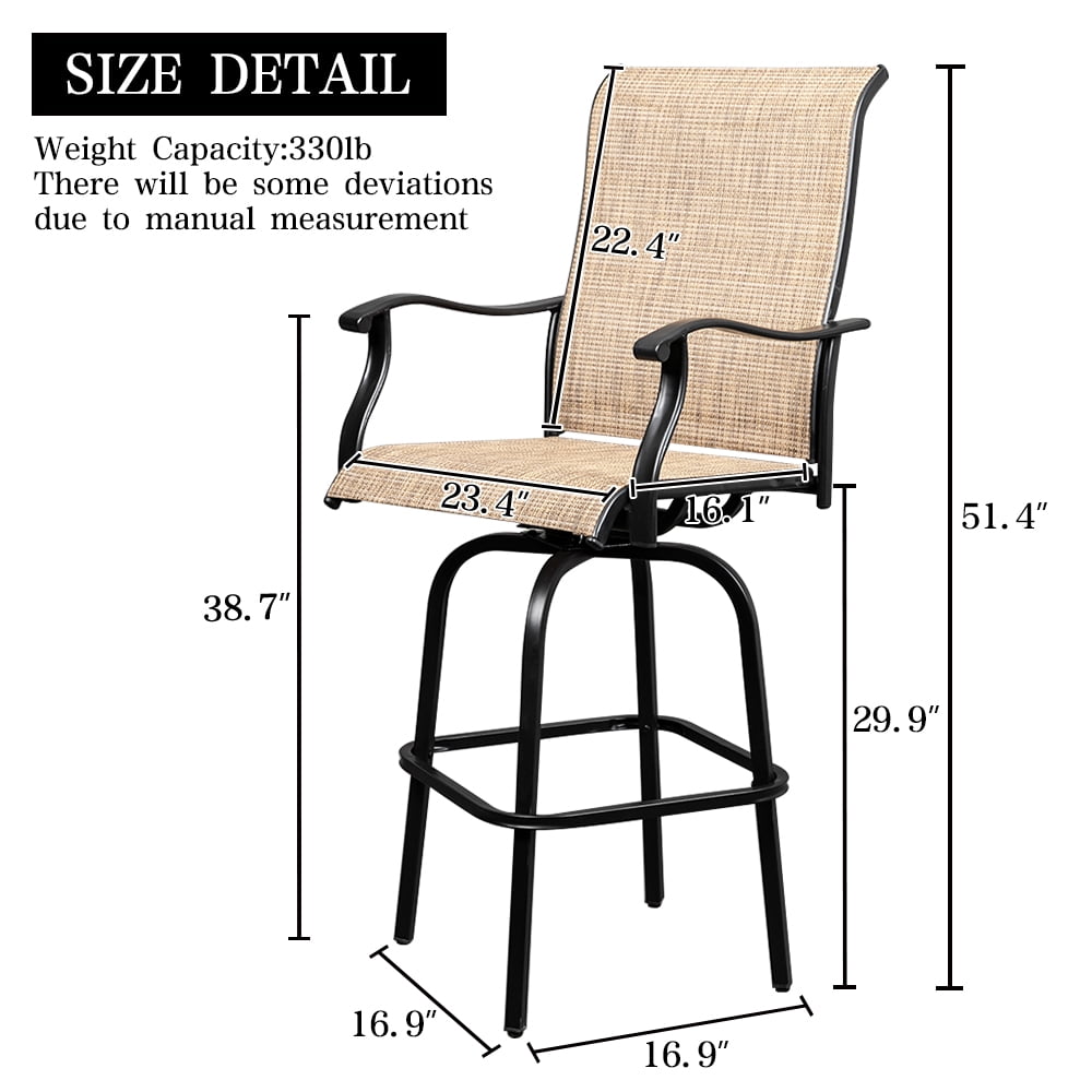 Lowestbest 2PCS Swivel Chair, High-end Bar Chair, Wrought Iron Swivel Bar Chair Patio Swivel Bar Stools, Black Lowestbest 2PCS Swivel Chair, High-end Bar Chair, Wrought Iron Swivel Bar Chair Patio Swivel Bar Stools, Black