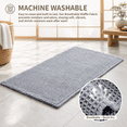 Waffle Bath Mat With Tassels 60x24 Non Slip Absorbent Dark Grey ...