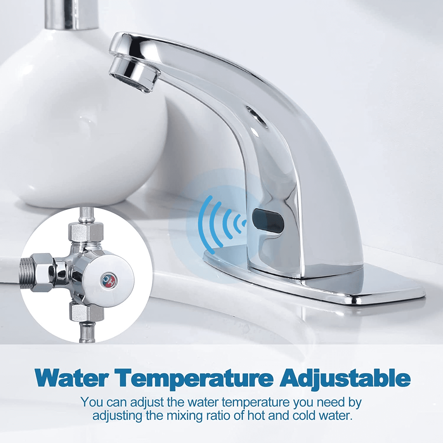 Wowow Touchless Bathroom Faucet - Modern Automatic Bathroom Sink Faucet 1 or 3 Hole