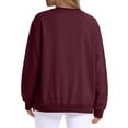 thumbnail image 4 of Women's Crew Neck Sweatshirt Long Sleeve Tops for Women Fall Clothes Outfits 2026 Fashion,Comfy Loose Fit Shirts,Casual Basic Pullover Wine 2XL, 4 of 7