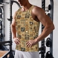 thumbnail image 5 of Pofeuu coffee Stamps Print Men's Workout Tank Tops Sleeveless Muscle Gym Shirt Quick Dry-4X-Large, 5 of 7
