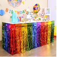 thumbnail image 1 of relayinert Jupe de table Couteau Courbée Arc-en-Ciel Vague Pluie Rideau en Soie 2 Pcs, 1 of 1
