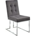 thumbnail image 3 of Meridian Furniture Alexis Velvet Dining Chair in Gray (Set of 2), 3 of 7