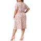thumbnail image 4 of GRACE & GRANDEUR Vestido de Verano Midi con Peplum Floral de Talla Grande para Mujeres, Mangas Cortas, 4X, Rosa Claro, 4 of 8