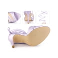 thumbnail image 2 of BLISSFUL STEP Rhines Strappy Lace Up Slingback Stiletto Heel Sandal for Women Lilac 7, 2 of 6