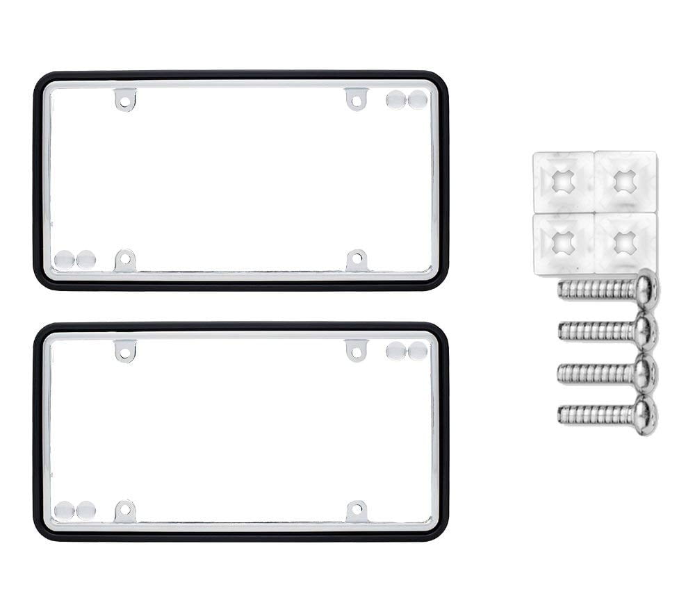 Cruiser Accessories License Plate Frame Two Tone Chrome/Black 63350 