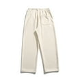 thumbnail image 4 of BinBiL Men's Baggy Sweatpants Fleece Straight Leg Casual Pants Elastic Waist Athletic Workout Jogger Sweat Pants Fall Winter Beige 4(M), 4 of 5