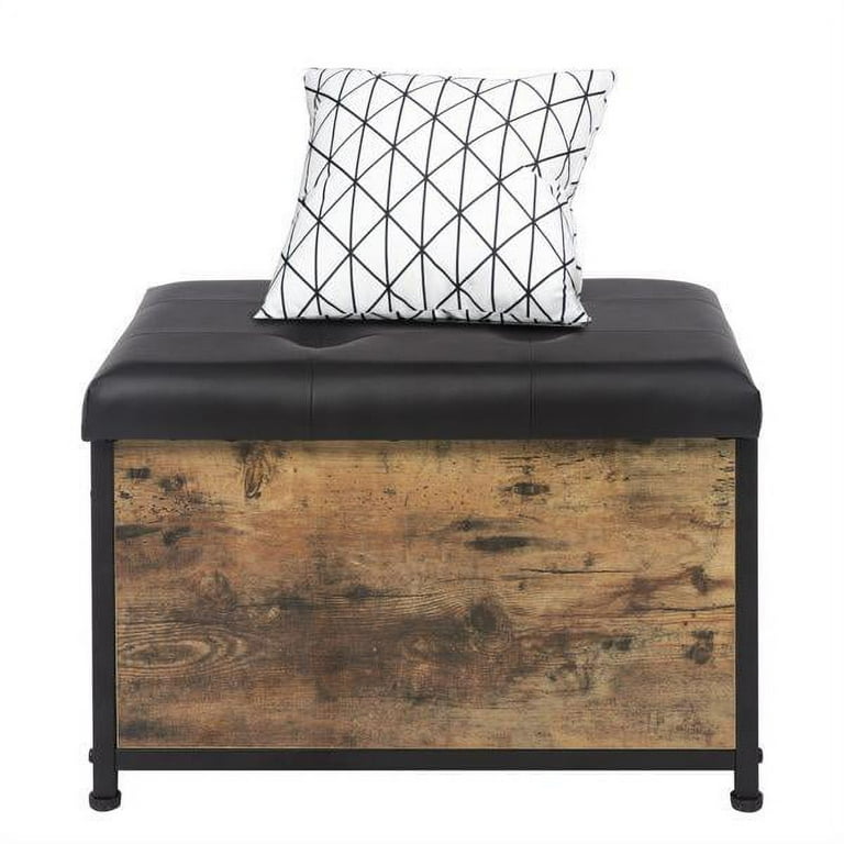 JINS VICO Sturdy Entryway Storage Bench Bed End Stool Vintage Color 23.6 x15.75 x15.75 inch
