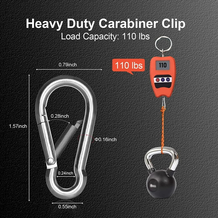 15 Pack 304 Stainless Steel Carabiner Clip, 1.57 inch Heavy Duty