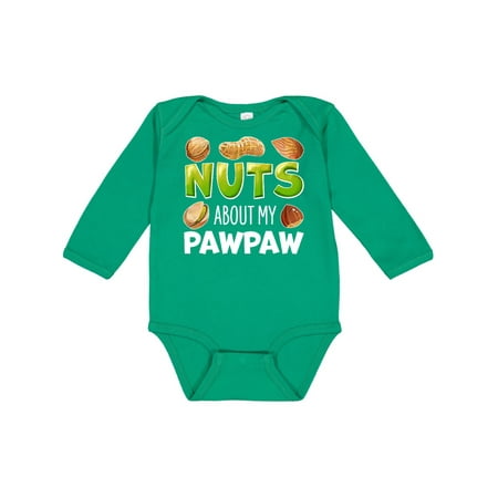 

Inktastic Nuts About My Pawpaw Peanut Almond Pistachio Gift Baby Boy or Baby Girl Long Sleeve Bodysuit