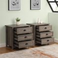 thumbnail image 4 of Odette 3 Drawer Framed Bedroom Nightstand Set in Gray Wash, 4 of 5