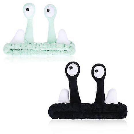 2 Pieces Snail Headband, Face Wash Headband Spa Hair Bands Makeup Headbands, Women Cartoon Cute Coral Fleece Elastic Headband, Creative Hair Accessori