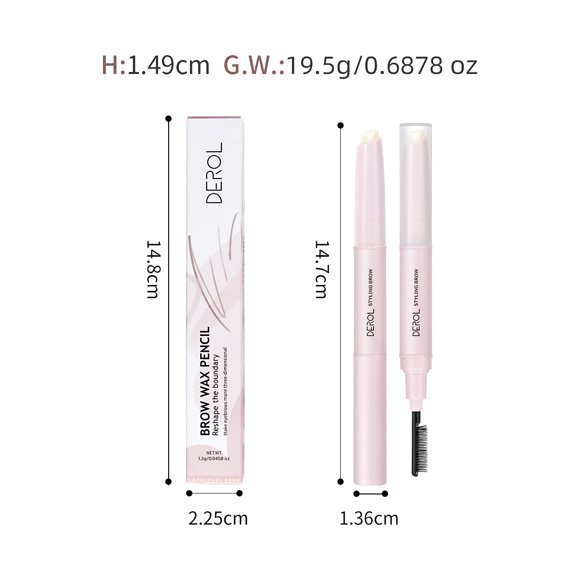 TFixol Waterproof Eyebrow Styling Gel with Dual-Ended Brush for Natural 3D Brows, Long-Lasting Soap Brow Wax Pencil, Feathery Brow Makeup Balm, DR038