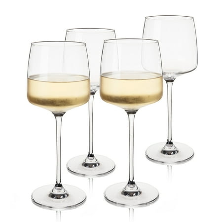 Viski Julien Crystal Wine Glasses for Chardonnay White Wine  16 oz Set of 4