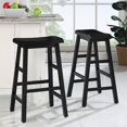 thumbnail image 4 of Tulsa 29" Solid Wood Saddle Stool 2-Pack in Black Finish, 4 of 8