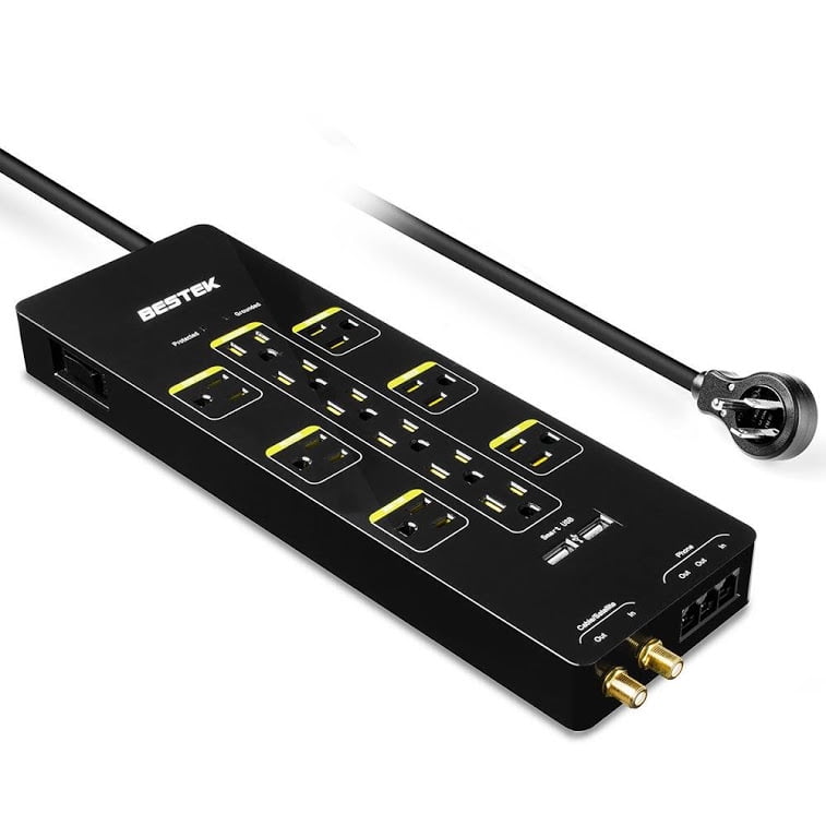 BESTEK 12-Outlet Power Strip Surge Protector 6-Foot Cord ...