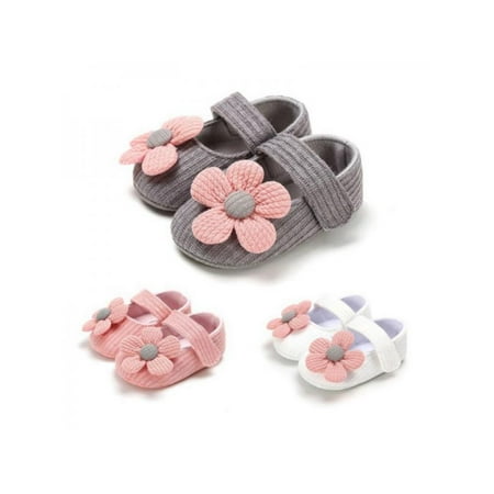 

Newborn Baby Girls Anti-Slip Crib Shoes Walking Shoes Flower Sneakers Soft Soled First Walkers 0-18M