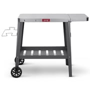 Feasto Outdoor Grill Table Cart, Pizza Oven Table with Wheels, Stainless Steel Countertop Cart with Foldable Extension Table,Food Prep Grill Cart for Outdoor BBQ