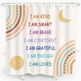 thumbnail image 3 of Boho Rainbow Quotes Shower Curtain Colorful Inspirational Positive Kids Teen Girls Abstract Moon Sun Fabric Home Bathroom Decor Waterproof Fabric 72Lx72W Inch with Plastic 12PCS Hooks, 3 of 6