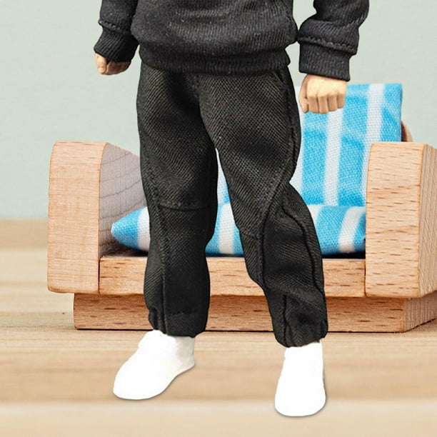 1/12 Scale Male Figure Clothes Sports Trouser for 6inch Male Soldier Figures  Black 