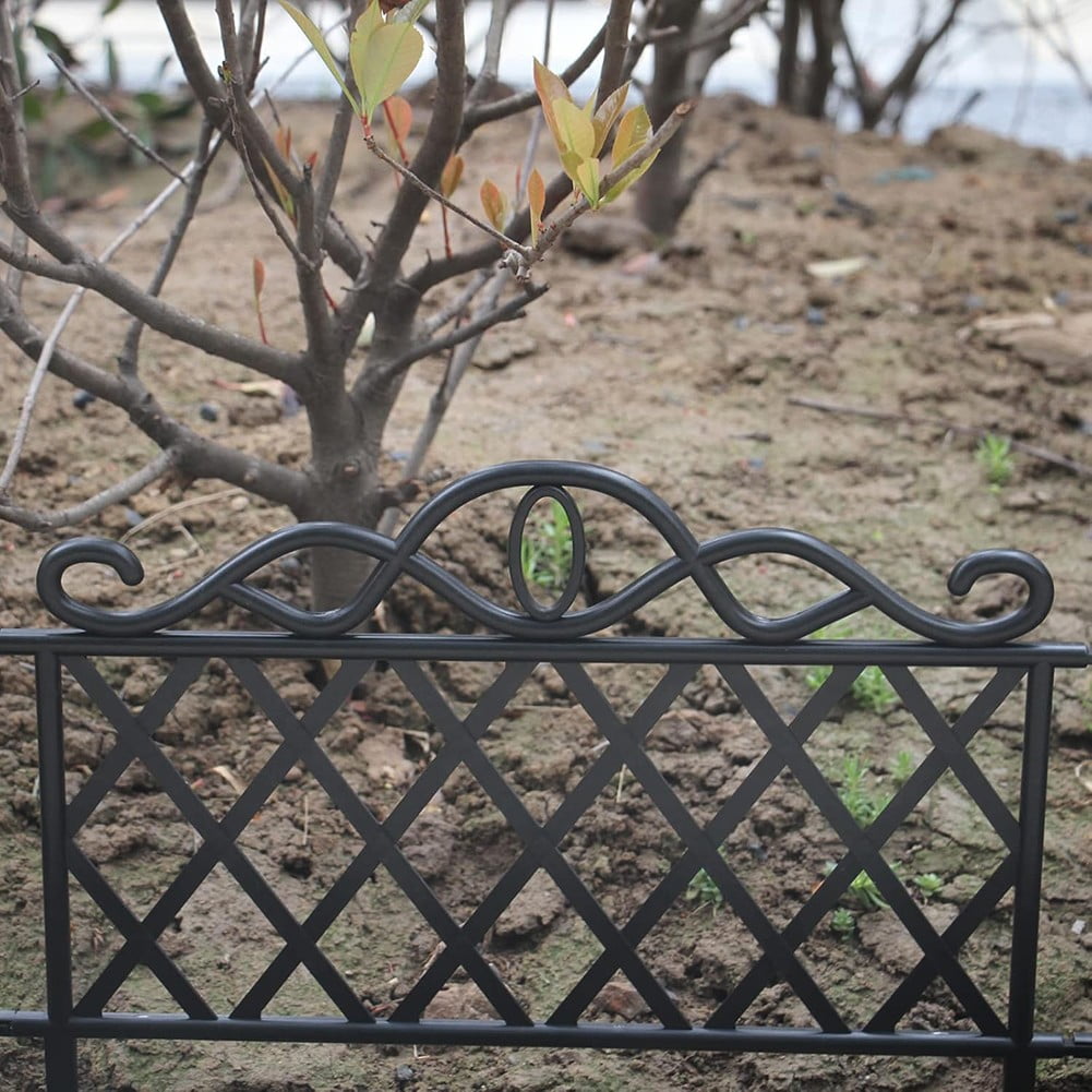 Plastic Fences Garden Decorative Guardrails Diamond Lattice Fence Outdoor Flower Art Small Fence Lawn Edging Border 48cm*36cm