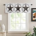 thumbnail image 2 of Texas Star Western Rod Pocket Curtain Valance, Brown Farm Country Gray Wooden Board Farmhouse Window Valance for Living Room, Bedroom, Kitchen 54"W x 18"L, 2 of 9