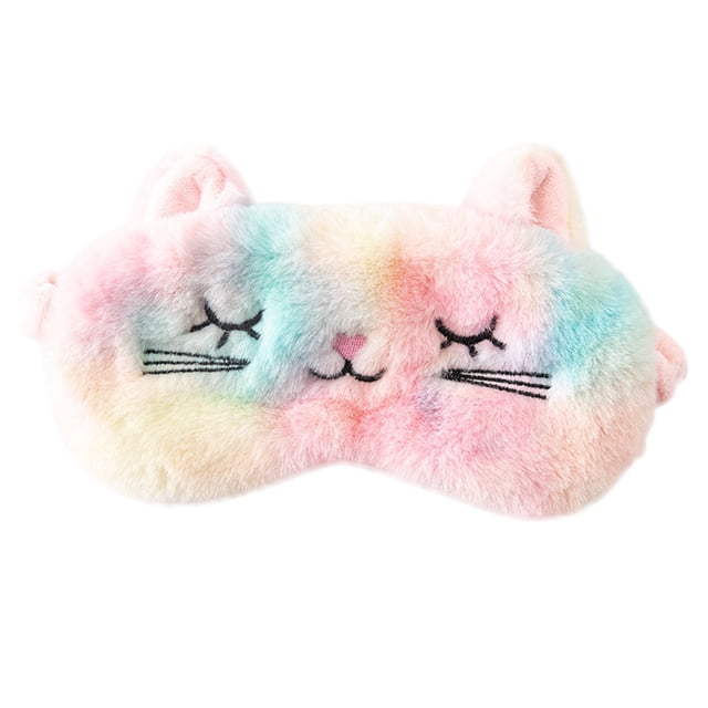 Coofit Sleep Mask Lovely Plush Cute Elastic Eye Mask Sleeping Blindfold Mask for Home