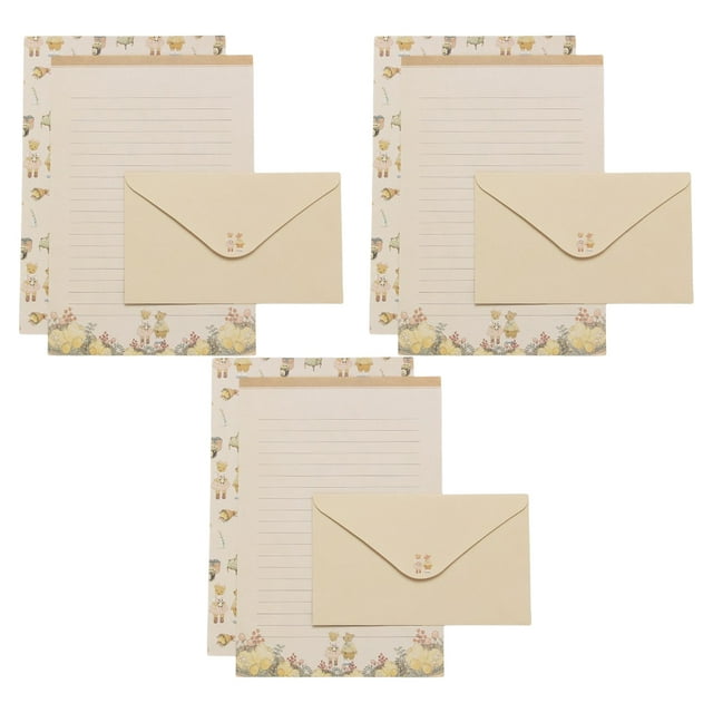 serony Envelope Kawaii Writing Stationery Paper Letter Papers Lightweight Transparent Sealed Label Flower/Animal Envelopes Theme Party Type 5