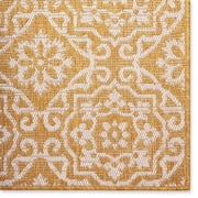 Nicole Miller New York Patio Country Danica Transitional Geometric Indoor/Outdoor Area Rug, Yellow/White, 7'9x10'2