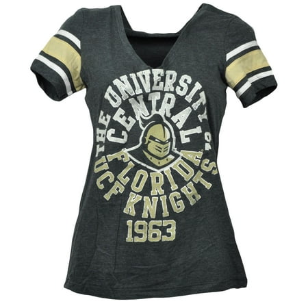 - NCAA Central Florida Knights V Neck Womens Tshirt Tee Charcoal Short Sleeve XS