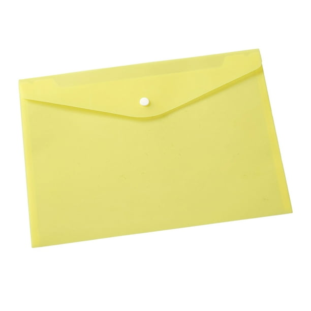 Kearding Organizador de carpetas a prueba de agua conveniente de 10 piezas para organización almacenamiento portátil transparente Carpetas de archivos Amarillo sólido 18 A4