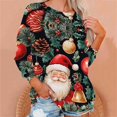 thumbnail image 5 of Christmas Sweatshirts For Women Vintage Animal Graphic Ugly Sweaters Tops Western Long Sleeve R-neck Pullover for Holiday Festive Wear,Wine,M, 5 of 5