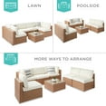 thumbnail image 4 of Best Choice Products 7-Piece Outdoor Modular Patio Conversation Furniture, Wicker Sectional Set - Natural/Ivory, 4 of 8