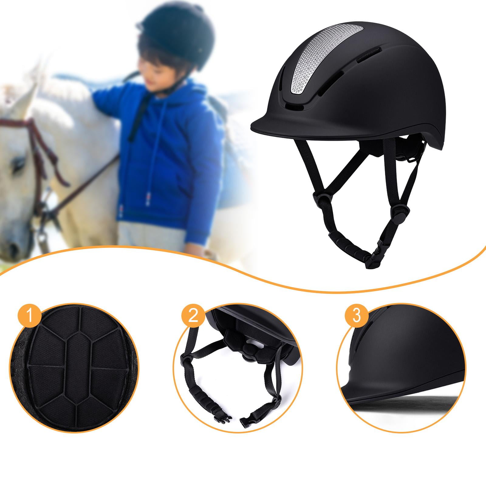 harayaa Equestrian Helmet Adjustable Equestrian Supplies Bike Helmet Horse Equipment Silver