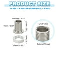thumbnail image 2 of Uxcell M12x17mm Bolts and Nuts Kit, 15 Set Fine Thread Hollow Screws Assortment Round Head, 2 of 5
