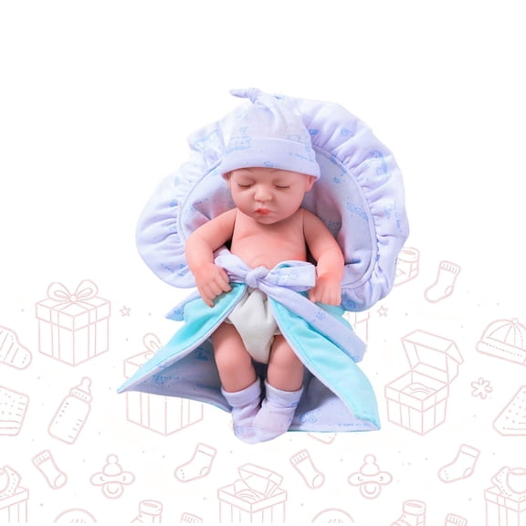 KOYPTL Soft Realistic Close Eyes Sleeping Baby Doll 12" for Toddlers 6-12-18 Months,Simulation Newborn Doll with Accessories for Kids Girls 2 3 Years Old Christmas Birthday Pretend Play Holiday Gift