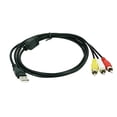 thumbnail image 2 of USB Male A to 3x RCA Adapter Camcorder AV Cable Black for VCR CD (5ft), 2 of 2