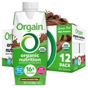 Orgain Organic Nutrition Shake, Grass Fed Protein, Creamy Chocolate Fudge 11oz, 3x4ct
