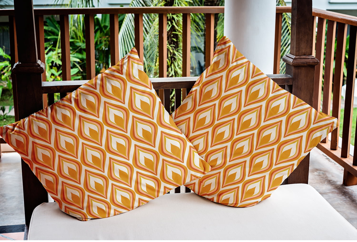 20" x 20" Simply Daisy Feathers Polyester Indoor/Outdoor Pillow, Golden Mustard Qty 1