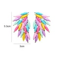 thumbnail image 6 of Ziurtnc 1 Pair Feather Studded Wings Shape Ear Studs Personalized Colorful Glass Women Stud Earrings Fashion Jewelry Gift, 6 of 8